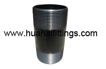 Black ASTM A106 NPT Steel Thread Barrel Nipple